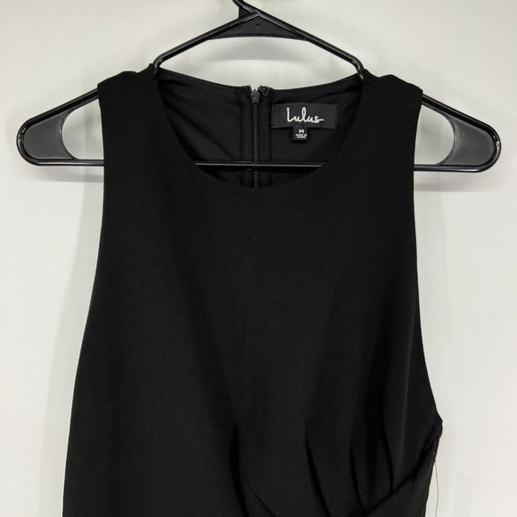 Lulus Dress Black Racerback Pleated Sleeveless Cocktail NWT - Picture 5 of 12